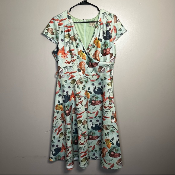 Lindy Bop Woodland Fairy Swing Dress Womens Size 10 - Picture 3 of 7